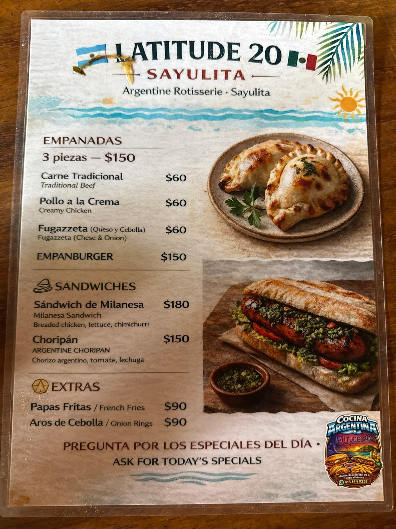 Menu page 1