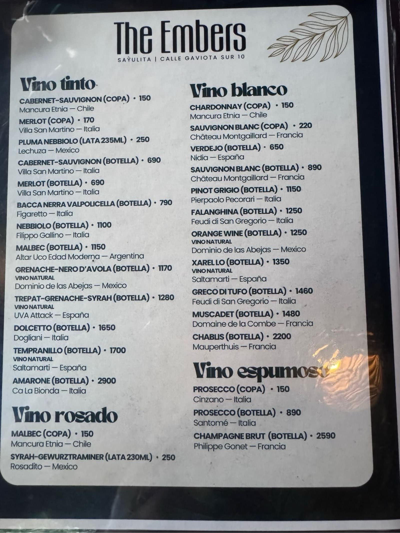 Menu page 2