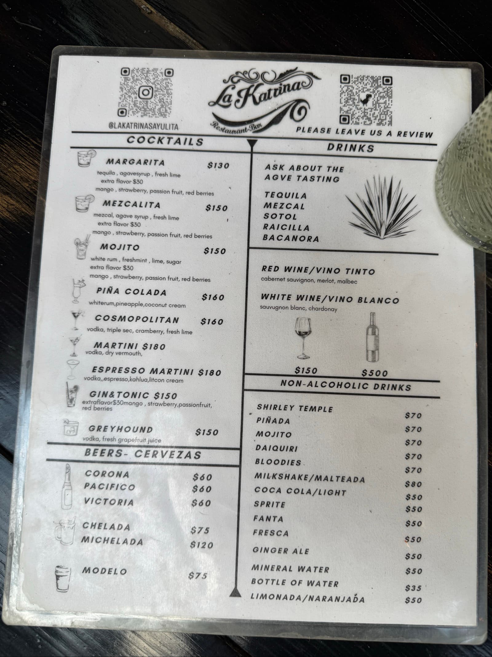 Menu page 1