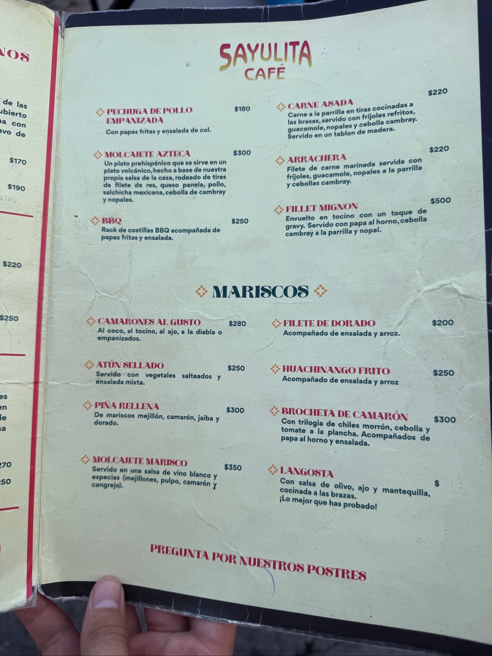 Menu page 1
