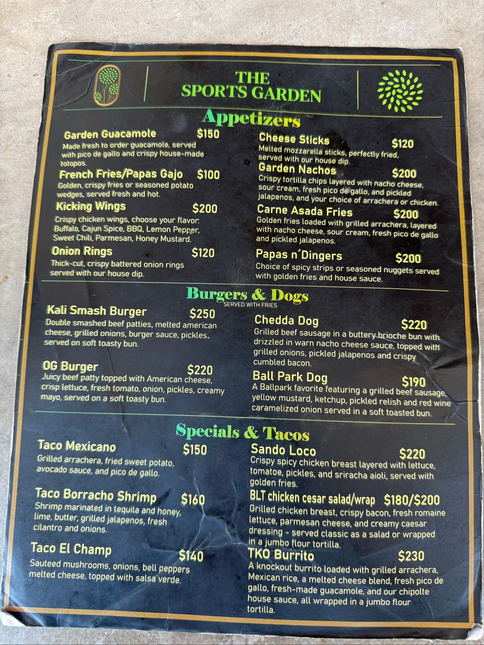 Menu page 2