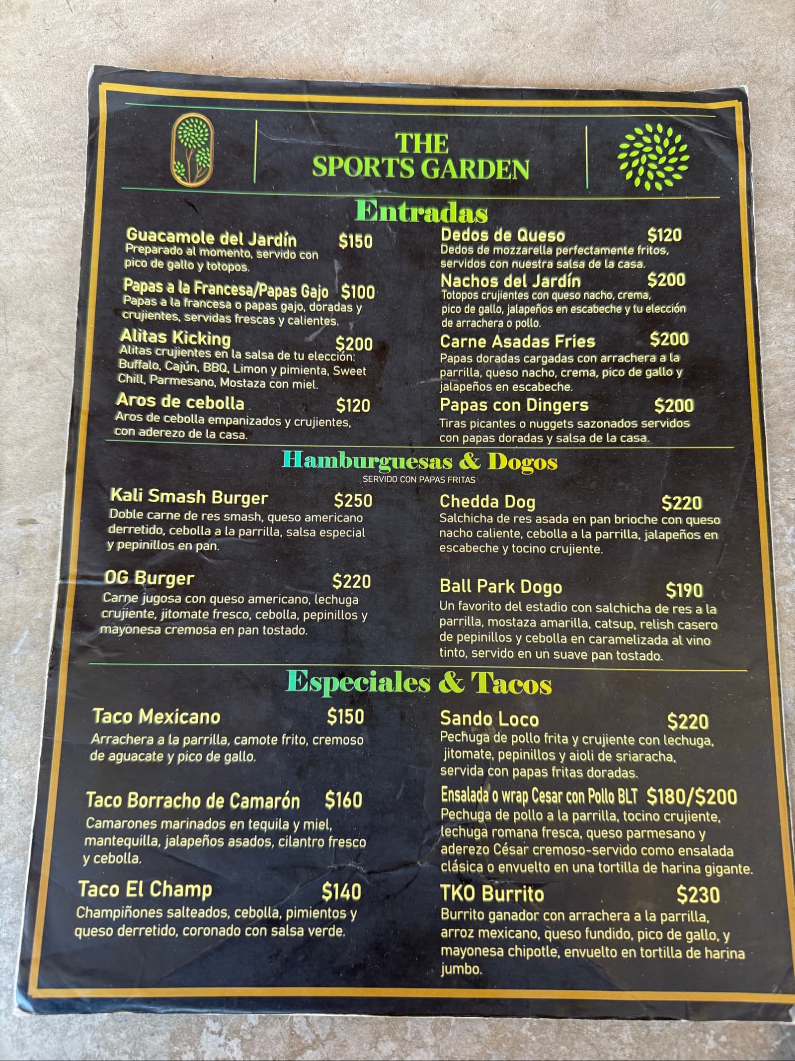 Menu page 1
